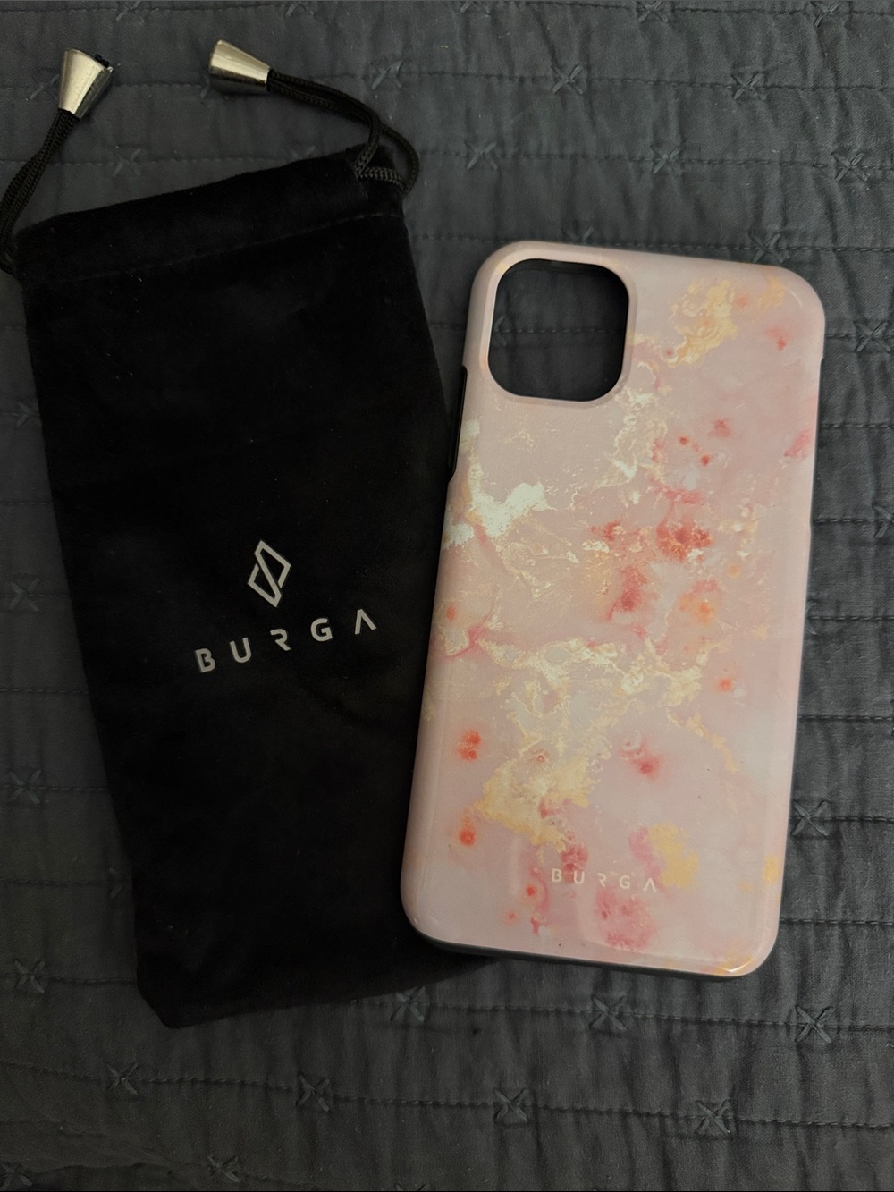 Burga Pink Marble Gold Accent iPhone 11 Pro Max case